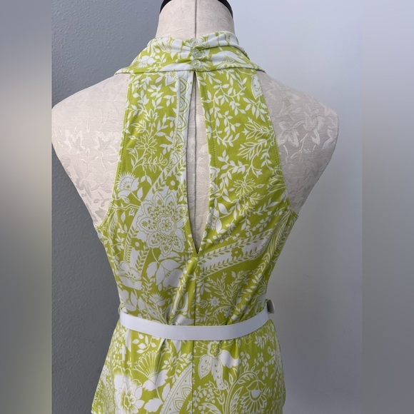 Vintage Y2K Trixxi Green & White Cowl Neck Blouse with Belt -Size L - Picture 4 of 5